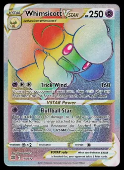 Pokemon Card - Whimsicott VSTAR Brilliant Stars 175/172 Secret Rare - Image 1
