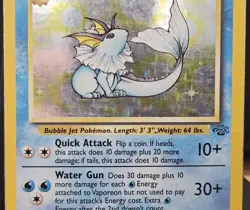 Pokemon Vaporeon 80 HP Holo Rare Jungle 12/64 Wizards Card 1999 - Image 3