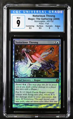 NOTORIOUS THRONG Morningtide Foil Rare CGC 9 Q++ MTG [Nostalgium] - Image 1