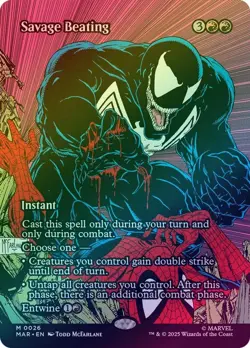 FOIL Savage Beating (Marvel Universe Eternal-Legal) - Borderless - NM Pack Fresh - Image 1