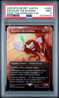 MTG Secret Lair Sonic Friends & Foes Knuckles the Echidna 2082 Foil PSA 9 Mint - Image 1