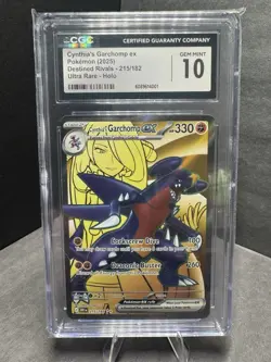 Pokemon TCG: CGC 10 Cynthia’s Garchomp EX 215/182 Destined Rivals Holo CGC 10 - Image 1