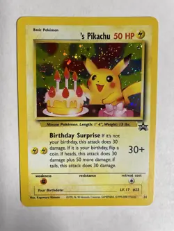 2000 Pokemon Black Star Promo 24 Birthday Pikachu - Image 1