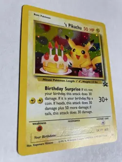 2000 Pokemon Black Star Promo 24 Birthday Pikachu - Image 3