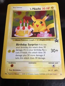 2000 Pokemon Black Star Promo 24 Birthday Pikachu - Image 5