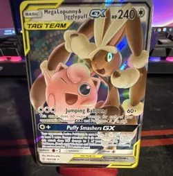 The Pokemon Company Mega Lopunny & Jigglypuff GX TAG TEAM Holo Sm-Cosmic Eclips… - Image 1