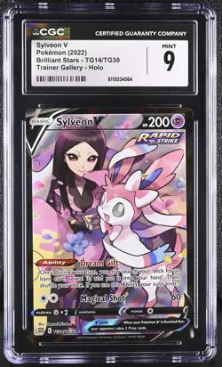 Sylveon V TG14/TG30 Trainer Gallery Holo Brilliant Stars Pokemon CGC 9 Mint - Image 1