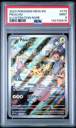 2023 POKEMON MEW EN-151 ILLUSTRATION RARE #173 PIKACHU PSA 9 - Image 1