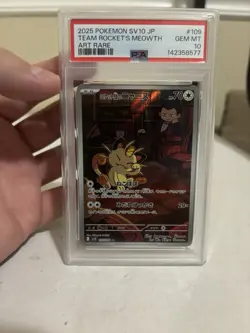 PSA10 Team Rocket's Meowth AR 109/098 Glory of Team Rocket Japanese SV10 Pokemon - Image 1