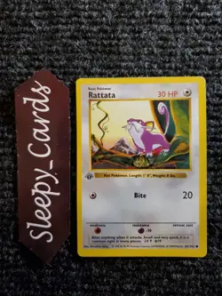 Rattata 61/102 Base Set 1st Edition WOTC LP Pokemon Shadowless - Image 1