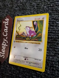 Rattata 61/102 Base Set 1st Edition WOTC LP Pokemon Shadowless - Image 2