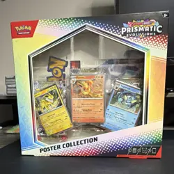 Pokemon Prismatic Evolutions Box 2026 Flareon Vaporeon Jolteon Poster collection - Image 1