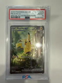 2026 POKEMON ASC EN-ASCENDED HEROES SPECIAL ILLUSTRATION RARE PIKACHU EX PSA 10 - Image 1