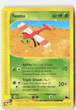 Yanma 116/144 Common Skyridge Pokemon Near Mint - Image 1
