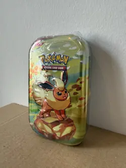 Pokemon TCG Scarlet & Violet Prismatic Evolutions Mini Tin Flareon NEW SEALED - Image 4