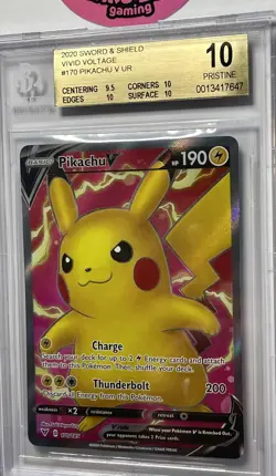 Pokemon Vivid Voltage Pikachu V 170/185 Full Art Super Rare - BGS 10 - Low Pop - Image 2