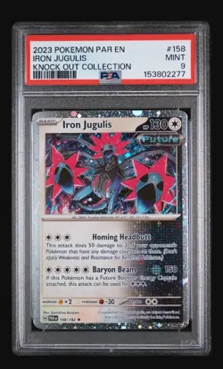 PSA 9 Iron Jugulis 158/182 - Cosmos Holo Rare - Paradox Rift Pokemon Graded - Image 1