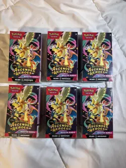New! LOT of 6x Pokemon Ascended Heroes Booster Bundles Factory Sealed - Image 1