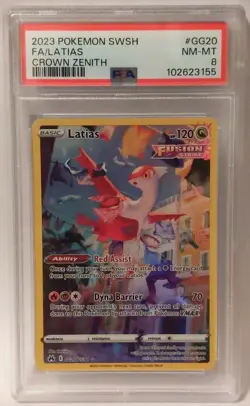 PSA 8 Pokemon 2023 Crown Zenith Latias GG20 Galarian Gallery - Image 1