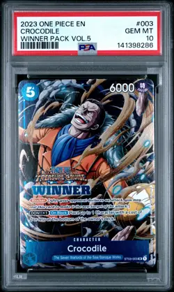 2023 ONE PIECE PROMOS 003 CROCODILE WINNER PACK VOL.5 PSA 10 GEM MINT - Image 1