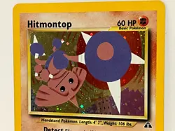 Vintage 2001 Pokemon TCG Neo Discovery HITMONTOP HOLO Rare 3/75 LP Eng., Unltd - Image 2