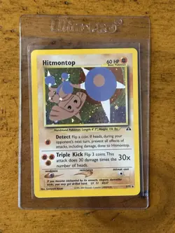 2001 Pokemon Hitmontop Holo 3/75 Neo Discovery RARE TCG WOTC VINTAGE - Image 1