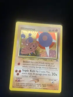 Pokemon TCG Hitmontop Neo Discovery Holo Card 3/75 Unlimited Rare - Image 1