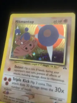 Pokemon TCG Hitmontop Neo Discovery Holo Card 3/75 Unlimited Rare - Image 3