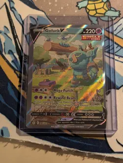 Golurk V (Alternate Full Art) 182/203 SWSH07: Evolving Skies Holo NM Pokemon TCG - Image 1