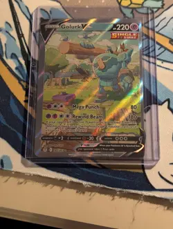 Golurk V (Alternate Full Art) 182/203 SWSH07: Evolving Skies Holo NM Pokemon TCG - Image 3