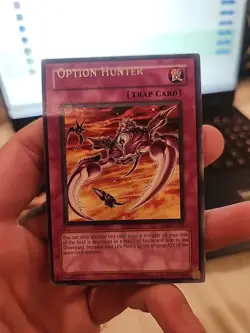 Option Hunter - Rare Foil - Yugioh Trap Card - **MISPRINT** - Image 1