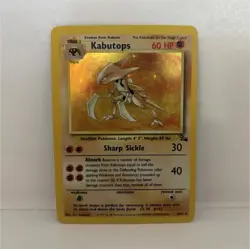 Pokemon Kabutops Fossil Holo Rare Unlimited 9/62 1999 60 HP Card - Image 1