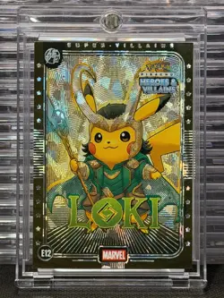 Loki Pokemon Pikachu Heroes & Villains Peru Silver Foil Chase Card #E12 - Image 1