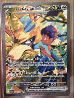 Pokemon TCG Hop's Zacian EX Card 186/159 Journey Together Sir - Image 1