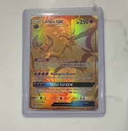 Pokemon Lunala GX Secret Rare Full Art Holo Ultra Prism Card 172/156 - Image 1