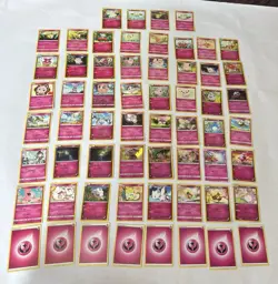 60 LOT Pokemon Cards DISCONTINUED FAIRY PINK Lot Holos Rare TCG ALL DIFFERENT - Image 1