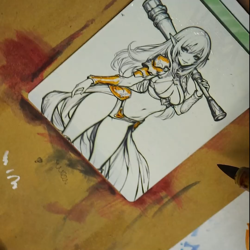 FARSEEK - MTG *Altered Hand Colored Original Art Anime - Green 10-25 - Image 2