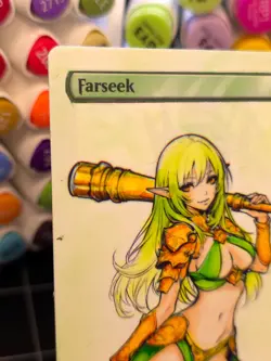 FARSEEK - MTG *Altered Hand Colored Original Art Anime - Green 10-25 - Image 4