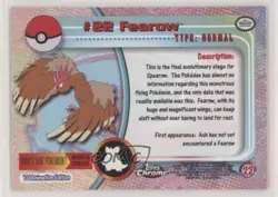 Fearow Topps Chrome Pokemon TV Animation Edition #22 2000 - Image 2