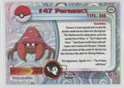 Parasect Topps Chrome Pokemon TV Animation Edition #47 2000 - Image 2