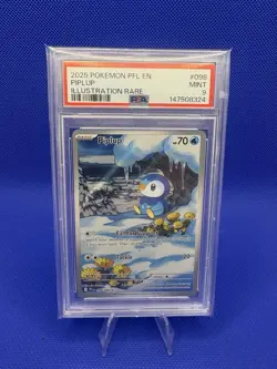 2025 POKEMON PFL EN-PHANTASMAL FLAMES ILLUSTRATION RARE #098 PIPLUP PSA 9 - Image 1