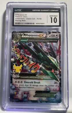 CGC 10 M RAYQUAZA EX 76 CELEBRATIONS CLASSIC COLLECTION POKEMON GEM MINT - Image 1