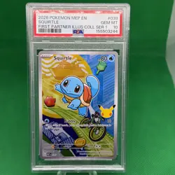 2026 POKEMON FIRST PARTNER ILLUSTRATION SERIES 1 #039 SQUIRTLE PSA 10 - Image 1