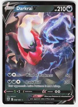 Darkrai V 098/189 Holo V Rare Astral Radiance Pokemon Near Mint - Image 2