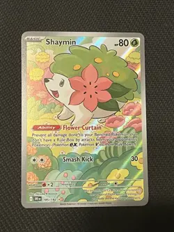 Pokemon TCG Destined Rivals 185/182 Shaymin Illustration Rare - NM - Image 1