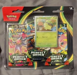 Pokemon TCG Lot Of (2) Perfect Order, 3 Pack Blister, Chikorita - Image 3