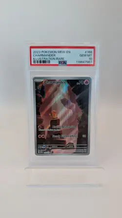 Pokemon Charmander Scarlet & Violet 151 Illustration Rare Card 168/165 PSA 10 - Image 1