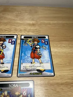( 3 ) KINGDOM HEARTS TCG Disney Cards SORA Level 1, 2 & 3 - 1/91U, 2/91U & 3/91U - Image 3