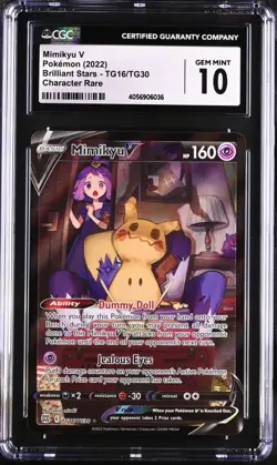 CGC 10 Mimikyu V TG16/TG30 Brilliant Stars 2022 Character Rare Pokemon Card TCG - Image 1