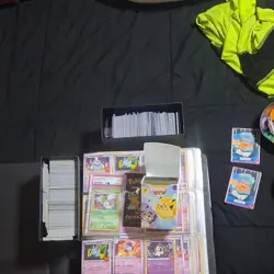 Pokemon TCG Mixed Card Lot with Pikachu Storage Box, Standard English Cards - Image 1